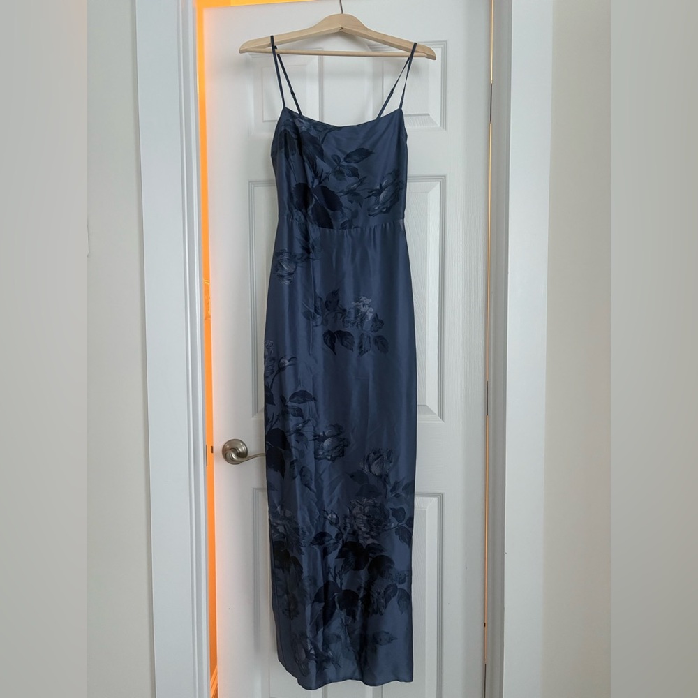 Reformation Blue Silk Floral Dress - Picture 4 of 10